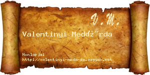 Valentinyi Medárda névjegykártya